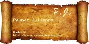 Pauncz Julianna névjegykártya